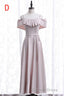 Off the shoulder Light Pink Bridesmaid Dresses