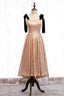 Cute Rose Gold Sequins Short Prom Dresses