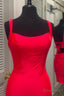 Tight Red Short Homecoming Dresses with Square Neckline