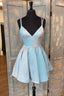 Double Straps A Line Short Homecoming Dresses