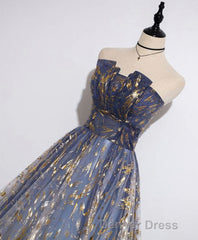 Unique Tulle Lace Long Prom Dresses, Tulle Lace Formal Dresses, 2