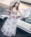 Unique White Tulle Long Prom Dress White Prom Dresses