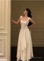 Lovely Ivory Chiffon Straps Long Prom Dress Prom Dress, Ivory Wedding Prom Dresses