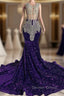 Sequined Sleeveless Mermaid Prom Dresses with Beadings