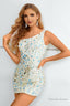 White One Shoulder Sequined Bodycon Homecoming Dresses