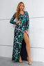 Black Long Sleeves Sequined Wrap Prom Dresses With Embroidery