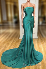 Elegant Strapless Long Mermaid Evening Prom Dresses Online
