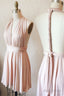 Cute Short A Line Pink Bridesmaid Dresses