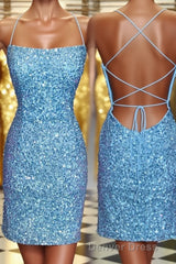 Neon Pink Sequin Bodycon MiniDresses