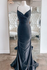Mermaid Black Long Prom Dresses with Cross Back