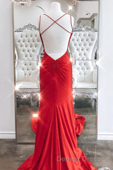 Mermaid Black Long Prom Dresses with Cross Back