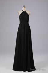 Elegant Keyhole Halter Lace Long Bridesmaid Dresses