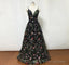 Black Floral Fairy Prom Dresses Long Prom Gown For Wedding