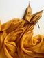 Gold Prom Dress Long Organza Spaghetti Straps Prom Dresses