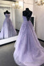 Gorgeous Backless Purple Lace Long Prom Dress 2026 Open Back Purple Prom Dresses