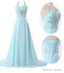 Halter Light Blue Prom Dress Long Chiffon Prom Dresses for Weddings