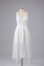 Elegant Spaghetti Straps V Neck Lace Prom Dresses