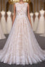 Gorgeous Long Backless Wedding Dresses Ivory Lace Wedding Gown