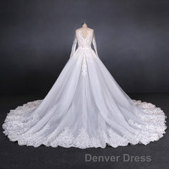 Elegant Long Sleeves Lace Wedding Dresses Beautiful Bridal Dresses