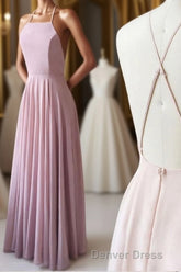 Cute Spaghetti Straps Sleeves Simple Long Prom Dresses For Girls