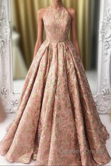 Chic Modest Halter Long Princess Prom Dresses Beautiful Prom Gowns