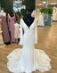 Mermaid V Neck Court Train Long Sleeves Wedding Dresses With Appliques