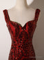 Wine Red Straps Sweetheart Mermaid Long Prom Dress, Wine Red Sequins Prom Dresses