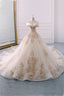 Off The Shoulder Ball Gowns Sweetheart Wedding Dress, Long Appliques Bridal Dresses