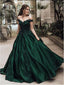 Green Prom Dress Off The Shoulder Straps, Dress For Graduation Prom, Prom Dress