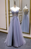 Sparkly A Line Spaghetti Straps Lace Up Back Long Prom Dress