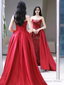 Sexy Mermaid Strapless Sleeveless Prom Dress Red Long Prom Dresses