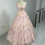 Luxury Floral Embroidery Long Pink Prom Dress Women Summer Prom Occasions Reception Dresses