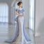 Off Shoulder Paneled Lace Mermaid Prom Gowns