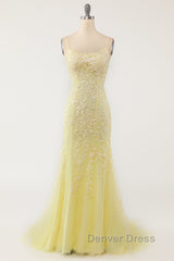 Mermaid Blue Long Prom Dresses Backless Evening Dresses