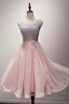 A Line Appliques Ribbons Scoop Knee Length Homecoming Dresses