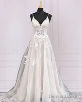 A-Line Appliques Wedding Dresses