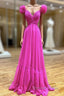 A Line Backless Long Prom Dress, Red Long Prom Dresses
