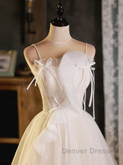 A-Line Beige Tulle Short Prom Dresses, Beige Cute Homecoming Dresses