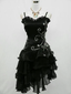 A Line Black Ruffle Short Prom Dress Homecoming Dresses