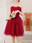 A Line Burgundy Short Prom Dress, Cute Burgundy Homecoming Dresses