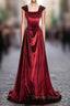 A-Line Burgundy Velvet Off the Shoulder Pleats Prom Dresses