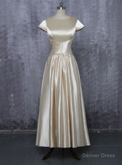 A-line Cap Sleeves Ankle Length Mother Of The Bride Dresses