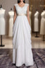 A Line Classic Lace Bridal Gowns Transparent Train Wedding Dresses