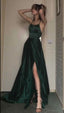 A Line Dark Green Long Prom Dress, Prom Dresses