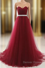 A-Line Elegant Quinceanera Prom ValentineS Day Dresses Strapless Sleeveless Chapel Train Satin With Crystals