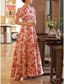 A Line Prom Gowns Chinese Style Dresses Engagement Floor Length Half Sleeve Stand Collar Satin With Pearls Strappy
