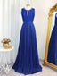 A Line Jewel Ruffles Floor Length Chiffon Dresses
