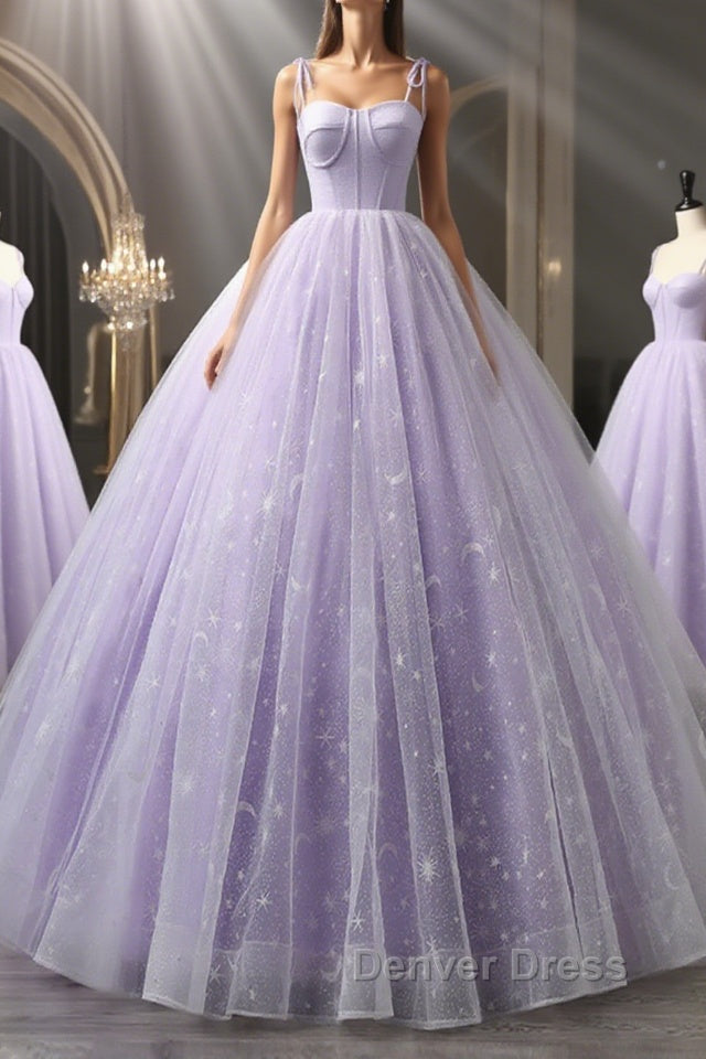 Lilac A-line Prom Dresses Appliques Lace Beading Tulle Long Sleeves Formal Evening Party Gowns main image 1