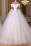 A Line Off Shoulder Tulle Beige Long Prom Dress, Beige Tulle Long Prom Dresses