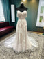 A Line Off The Shoulder Appliques Lace Court Train Tulle Wedding Dresses